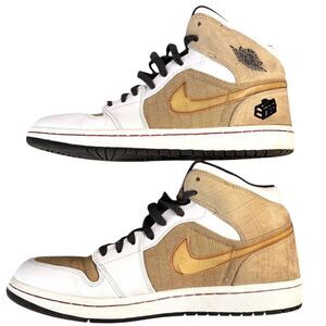 Nike Air Jordan 1 Retro Fathers Day Tweed 2008 Size 10.5 White 325514-101